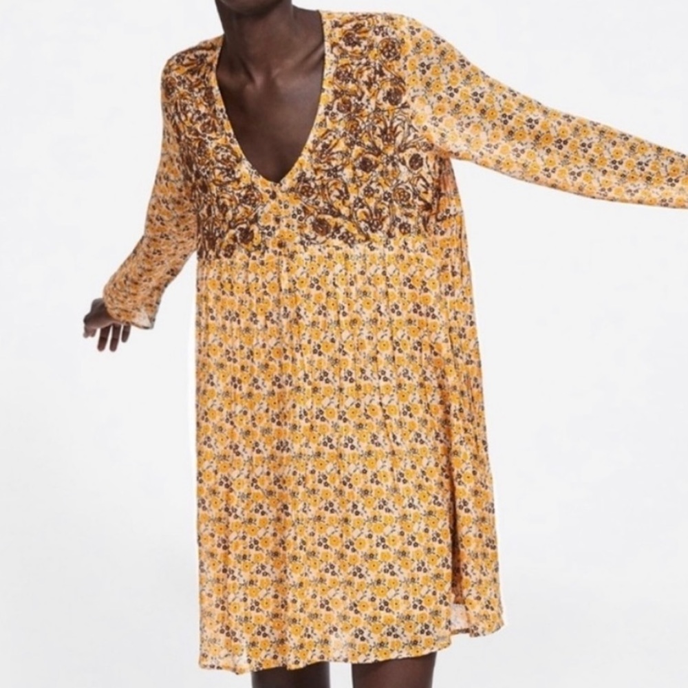 Zara | The Amy Dress Embroidered Floral NWT
